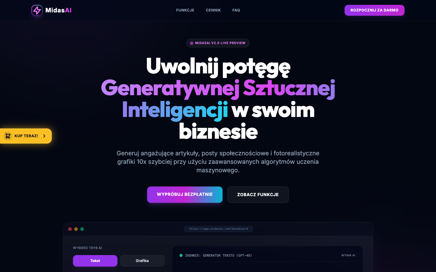 Midas AI - landingpage